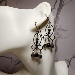 Vintage 925 Silver Bead Dangle Earrings